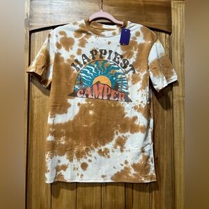Fifth Sun Brown and White Tie-Dye Camper Tee